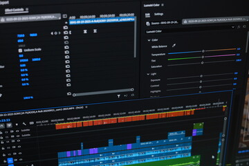 Editing videos on laptop