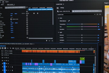 Editing videos on laptop