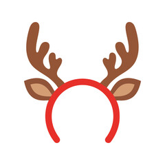 Fototapeta premium Festive reindeer antler headband for holiday christmas party costume accessory fun vector