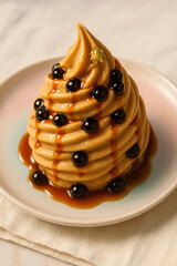 Delicious caramel dessert with creamy texture and elegant presentation