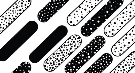 Black and white pattern circles dots abstract design monochrome art