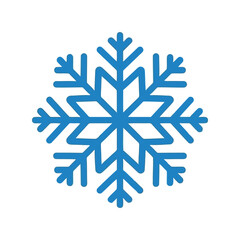 Fototapeta premium Blue snowflake illustration abstract winter season symbol icon isolated clean geometric design vector