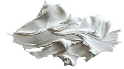 White paint texture on black on transparent background