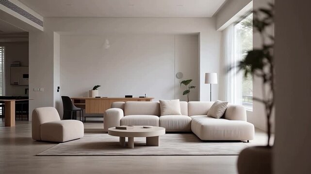 Modern minimalist living room interior