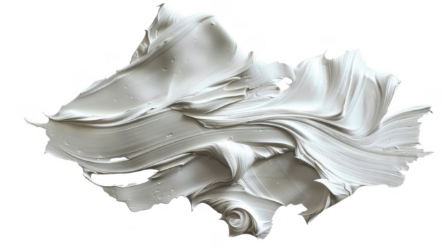 White paint texture on black on transparent background