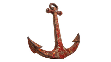 Old rusty anchor isolated on transparent background 