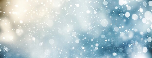 Fototapeta premium Winter snow background atmosphere snowflake lights.