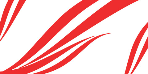 Fototapeta premium Abstract background with dynamic flowing red wavy lines on a clean white surface.