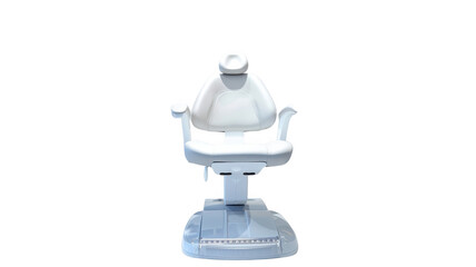 A white chair on black ground on transparent background