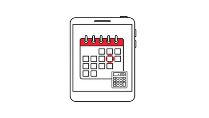 Calendar with lesson displayed on smartphone in minimalist design  
