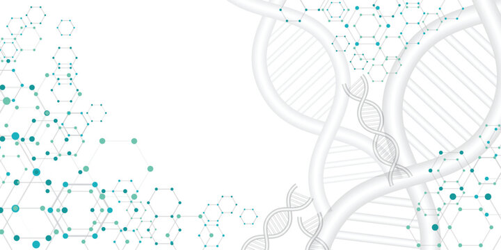 DNA molecules for scientific and technological background. Vector illustration.	