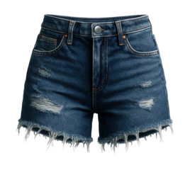 Digital denim shorts featuring virtual frayed edges for AR fashion.