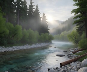 river in the mountains