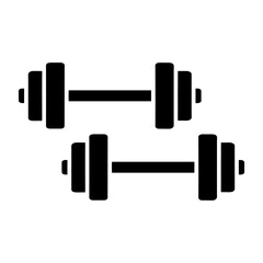 Fitness dumbbell icon simple outline on white background.