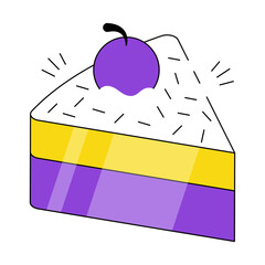 A unique design icon of cherry cake