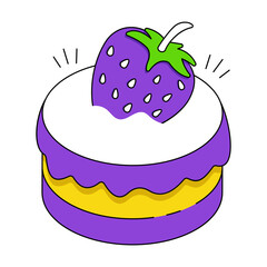 A perfect design icon of strawberry cake