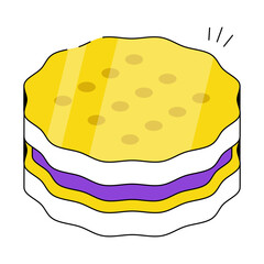 An editable design icon of biscuit