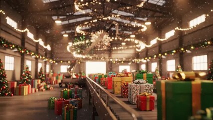 Santas Magical Workshop Preparing Christmas Gifts for Delivery. - Powered by Adobe