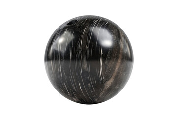 A shiny striped bowling ball on transparent background