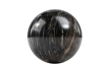 A shiny striped bowling ball on transparent background
