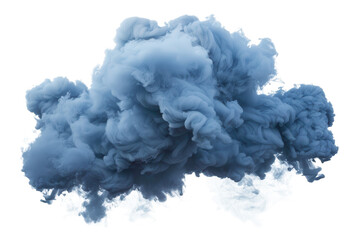 A blue cloud on black space on transparent background