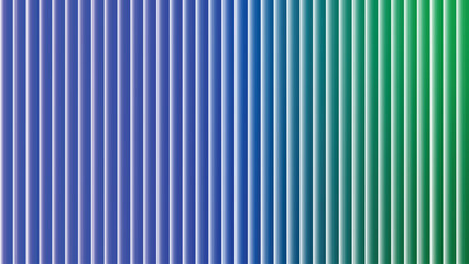 Obraz premium Vibrant gradient vertical stripes abstract background texture featuring smooth metallic ribbed surfaces in blue and green tones
