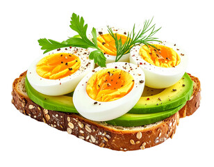Photo of avocado egg toast isolated on transparent background png