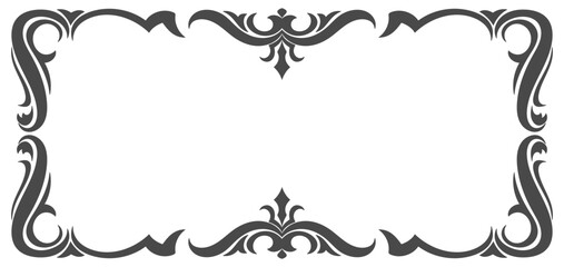 Vintage black frame, abstract pattern scroll border for frame decoration, border