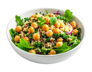 Photo of chickpea salad bowl isolated on transparent background png