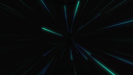 abstract blue comic speed lines on black background. glow and light speed lines.