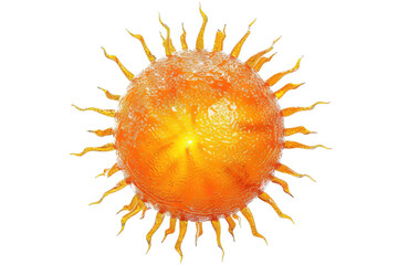 Orange spiky sphere rendering on transparent background