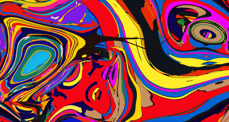 Colorful abstract psychedelic liquid and fluid background pattern