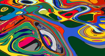 Colorful abstract psychedelic liquid and fluid background pattern