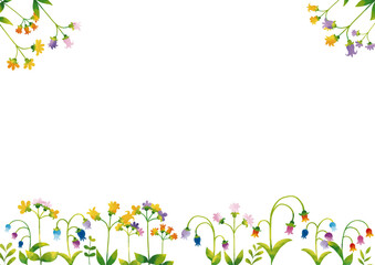 北欧風　かわいい水彩タッチの花々フレーム3 Scandinavian Style Series:Cute watercolor flower frame