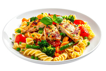 Photo of chicken pasta dish isolated on transparent background png