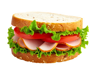 Photo of healthy ham sandwich isolated on transparent background png