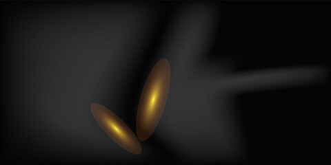 Abstract soft smooth golden light curves on black design modern beautiful luxury vector background