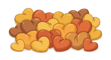 A charming collection of warm-toned heart-shaped treats, perfect for sharing love and sweetness on any special occasion or celebration