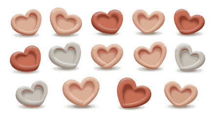 Delightful collection of soft pastel heart-shaped treats for affectionate designs and sweet celebration backgrounds