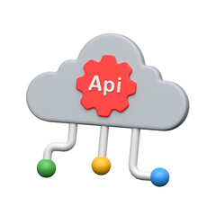 Cloud software integration and web services, cloud api integration 3d icon