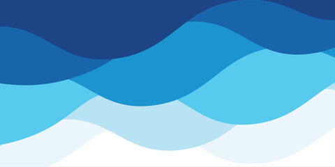 Seamless sea waves layered vector background. Soft Blue ocean waves. Water wave pattern design.