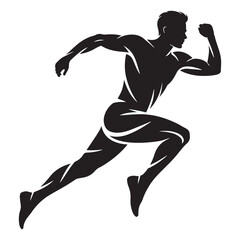 Silhouette of Muscular Man in Yoga Pose