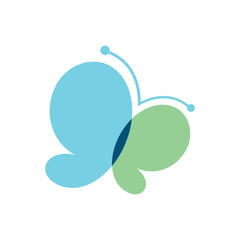 Beautiful butterfly logo design flying flapping its wings