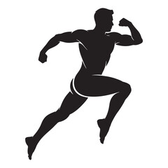 Silhouette of Muscular Man in Yoga Pose