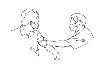 Simple continuous line of Medical Check Up Activity. Simple line, creativity, vector.