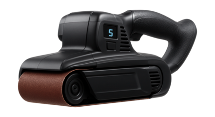 Digital belt sander for precise speed monitoring in advanced workshops.