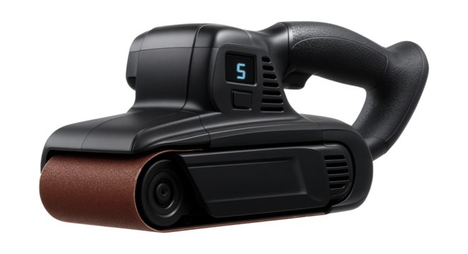 Digital belt sander for precise speed monitoring in advanced workshops.