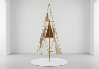 Modern minimalist Christmas tree with an elegant and simple Christmas decoration concept.