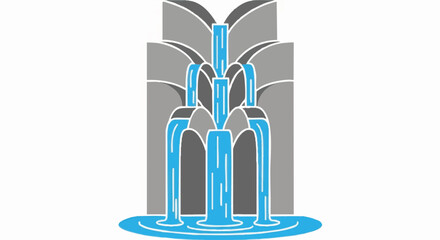 Fountain of living water vector illustration. Minimalist and stylized stone water feature icon. Simple flat graphic design element