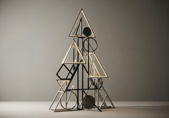 Modern minimalist Christmas tree with an elegant and simple Christmas decoration concept.